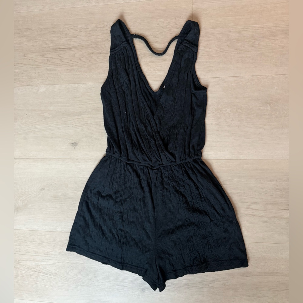 Universal Thread Black Textured Romper - image 1